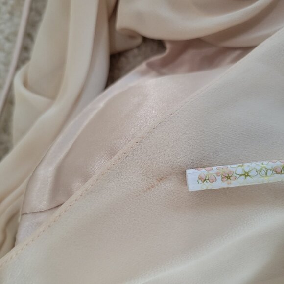 Vintage 90s Y2K Betsy & Adam Dress Size 8 Satin Halter Prom Fishtail Champagne - Picture 12 of 13